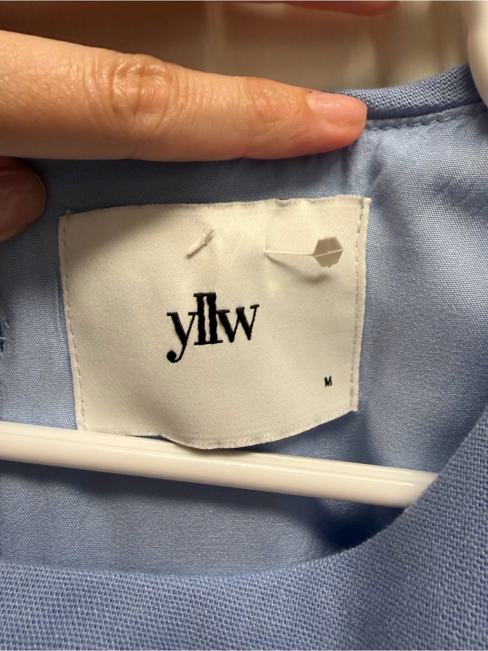 Yellow the Label Light Blue Top with cutout